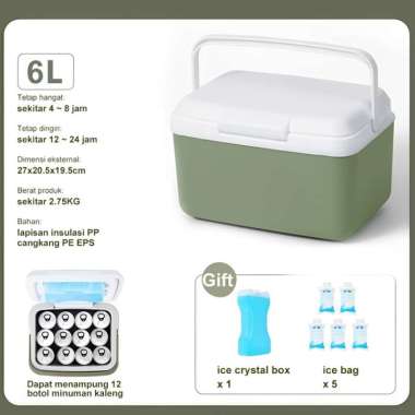 Ice Box Cooler Box Portable Kotak Pendingin Cooler Box Camping Tempat Penyimpanan Es Container Box E