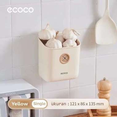 ECOCO Wall Storage Box - Keranjang penyimpanan bawang dapur jahe dan bawang putih rak multi-fungsi p