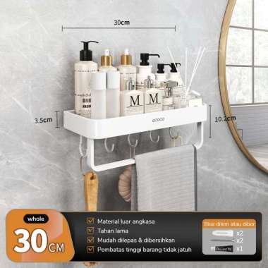 ECOCO Wall Rack Aluminium - Rak Dapur Rak Bumbu Rak Multifungsi Rak Sabun Skincare Toilet Kabinet Ka