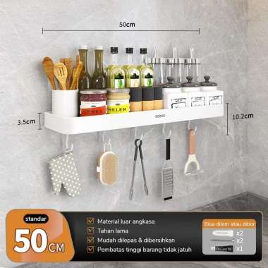 ECOCO Wall Rack Aluminium - Rak Dapur Rak Bumbu Rak Multifungsi Rak Sabun Skincare Toilet Kabinet Ka