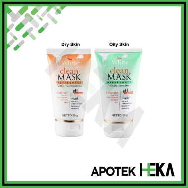 Viva White Clean & Mask 50 g - Face Wash dan Masker 2in1 Dry Skin