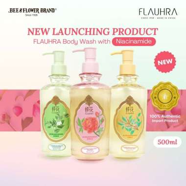 Flauhra Liquid Soap Bundle All Varian 500ml By Bee Flower - Sabun Cair Tawon Import Sandalwood Rose