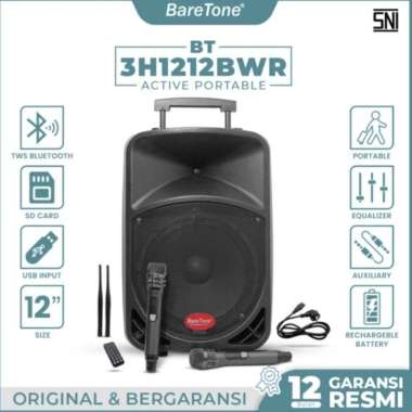 SPEAKER PORTABLE BARETONE BT-3H1212BWR