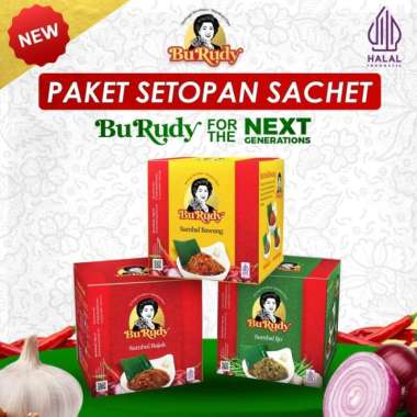 Paket Sambal Setopan Sachet Bu Rudy – Isi 3 Varian: Bawang, Bajak, Ijo – Asli Surabaya