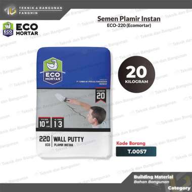 SEMEN ECO MORTAR INSTAN ECO - 220 ECO-220 PLAMIR INSTAN WALL PUTTY 20KG 20 KG