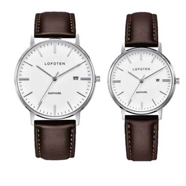 JAM TANGAN COUPLE ORIGINAL LOFOTEN 8109 BROWN SILVER JAM TANGAN LOFOTEN ORIGINAL JAM PASANGAN JAM TA