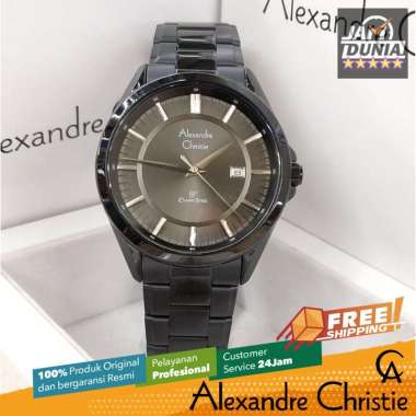 JAM ALEXANDRE CHRISTIE PRIA 8675 AC8675 AC 8675 BLACK DIAL SILVER ORIGINAL CT ST JAM TANGAN PRIA ALE