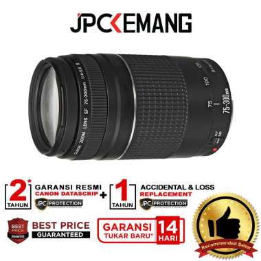 JPC KEMANG Canon EF 75-300mm f4-5.6 III Zoom Lens Canon 75-300 mm f/4-.5.6 III GARANSI RESMI Standar