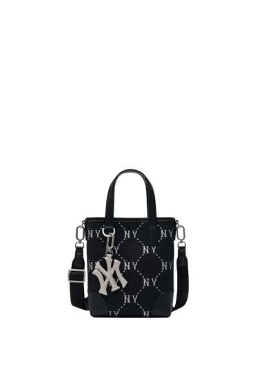 MLB Korea Dia Monogram Jacquard Mini Cross Bag - NY Yankees Black