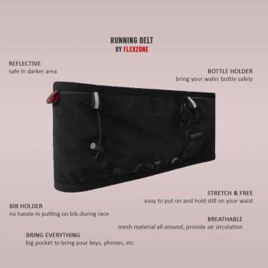 Flexzone Running Belt Sabuk Lari FAB-026 Size L Hitam