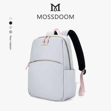 MOSSDOOM Tas Ransel Wanita Hugo Backpack Ransel Siswa Tas Ransel Multifungsi Abu-abu