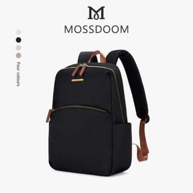 MOSSDOOM Tas Ransel Wanita Hugo Backpack Ransel Siswa Tas Ransel Multifungsi Hitam