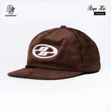 OOTDSUPPLY Rope Hat Corduroy Neocore Embroidery Brown I Topi Pria & Wanita | CAP39 Brown