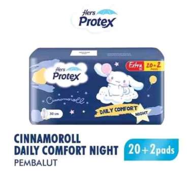 Hers Protex pembalut cinnamoroll daily comfort night 20+2 pads