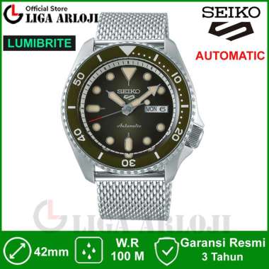 Seiko 5 Sports SRPD75K1 Jam Tangan Pria Automatic Lumibrite Original SRPD75K SRPD75 MESH