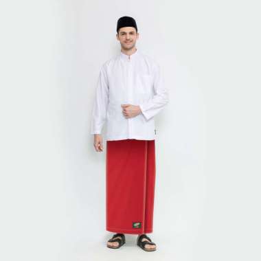Sarung ATLAS Favorit Warna Polos Merah 01