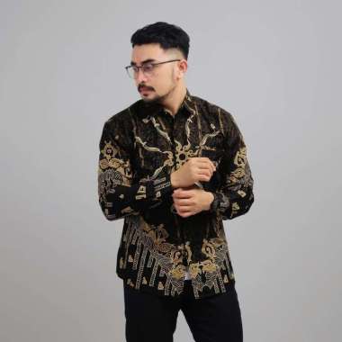 DGM Kemeja Batik Pria Panjang Matahari Brown 2305 L