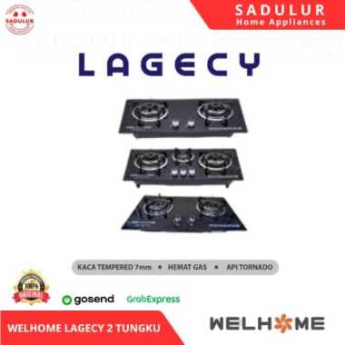 Kompor WELHOME Gas Kompor Tanam 2 tungku Kaca motif LAGECY SNI garansi