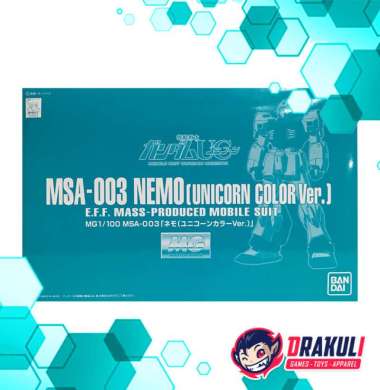 BANDAI Plamo MG MSA-003 Nemo (Unicorn Color Ver.)