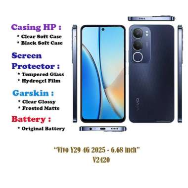 Vivo Y29 4G 2025 - 6.68 inch- Case - Screen Protector - Dll Hydrogel