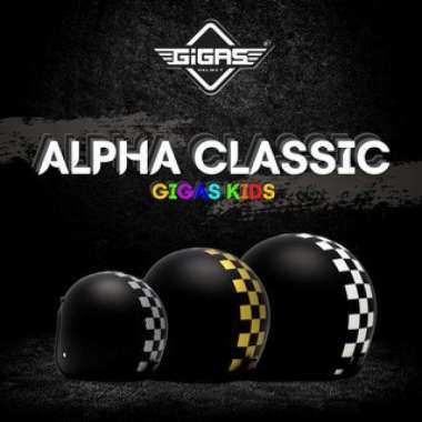 GIGAS HELMET SNI ANAK BLACK DOFF CHECKER ALPHA CLASSIC Classic Checker
