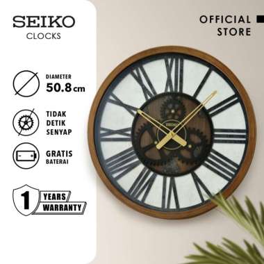 Jam Dinding Seiko QXA826B 50.8cm Brown Plastic Case Original