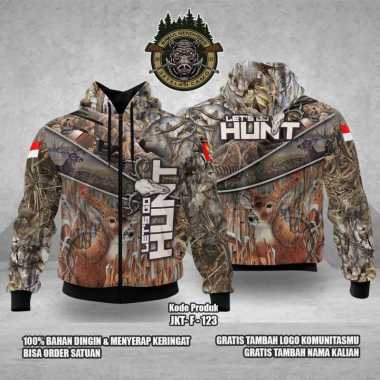 JAKET CAMO CUSTOM KERAH HOODIE JTF 65 / JAKET HUNTING / JAKET PERBAKIN / JAKET KAMUFLASE (SC2061) M