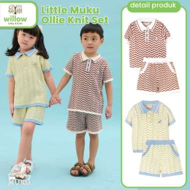 Baju Setelan Anak - Little Muku Ollie Knit Set 7-8Y Brick