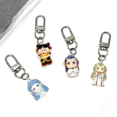 Gantungan Kunci Karakter Ne Zha Lucu Ganci Keychain Nezha Ao Bing Ao Run Ao Guang Key Chain Charm Ta