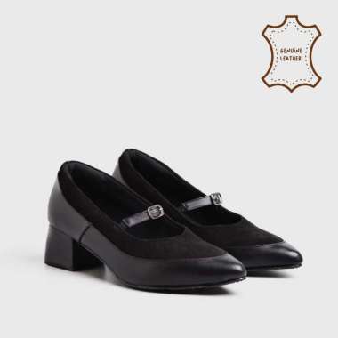 Adorable Projects - Christine Heels Genuine Leather Black - Sepatu Kulit 35