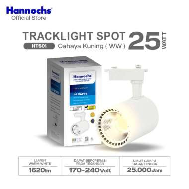 Hannochs Lampu LED Sorot Projector Track Light HTS01 Putih 25W 24D Cahaya Kuning