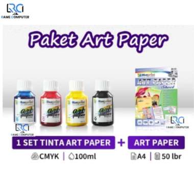 BLUEPRINT Paket Tinta Art Paper Epson BLUEPRINT 100ml 1 Set + Kertas Art Paper A4 150gsm