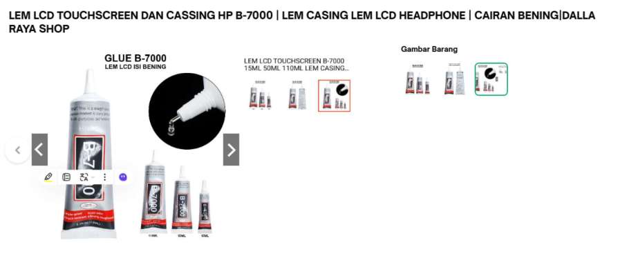 LEM LCD TOUCHSCREEN DAN CASSING HP B-7000 | LEM CASING LEM LCD HEADPHONE | CAIRAN BENING|DALLA RAYA 