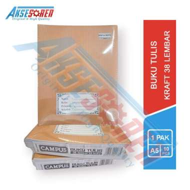 Aksesoren Buku Tulis Sekolah 38 Lembar Kraft [1 Pak/A5] / Buku Campus Exclusive / Buku Kampus Catata