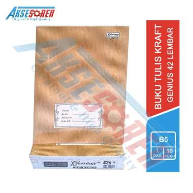 Aksesoren Buku Tulis Kraft Genius 42 Lembar [1 Pack/B5] / Buku Sampul Coklat Besar / Buku Catatan Se