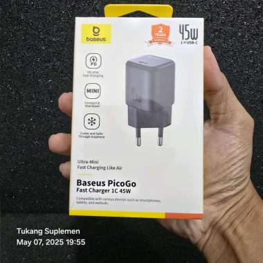Baseus PicoGo Wall Charger GaN6 Ultra Fast Charging 1C 45W EU Support Samsung Fast Charging 2.0 45W 