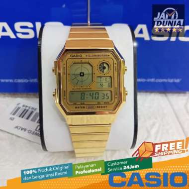 JAM TANGAN UNISEX CASIO DIGITAL ORIGINAL STAINLESS VINTAGE GOLD A130WEG 9ADF CASIO A130WEG-9ADF CASI