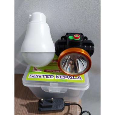 Senter Kepala Valescom 30 Watt VL-30S Cahaya Putih / Kuning + Gratis Bohlam Lampu LED Baterai CAHAYA