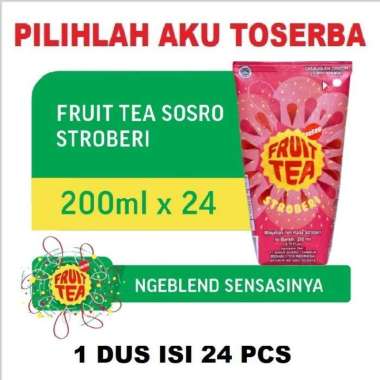 Fruit Tea Sosro STRAWBERRY Genggam 200 ml - (HARGA 1 DUS ISI 24)