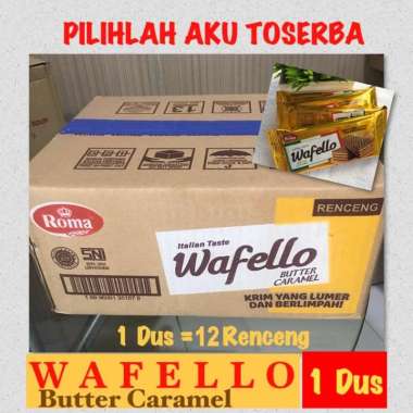 Roma Wafello Butter Caramel RENCENG - ( HARGA 1 DUS ISI 12 RENCENG )