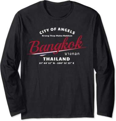 Kaos Tshirt Baju Murah Combed 30s Distro Thailand Bangkok LENGAN PANJANG SOUVENiR oleh oleh SUVENiR