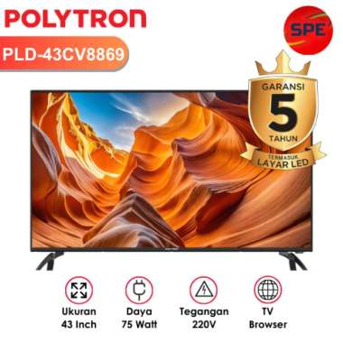 SMART LITE DIGITAL TV POLYTRON 43 INCH PLD-43CV8869 / PLD43CV8869 GARANSI RESMI (MEDAN)