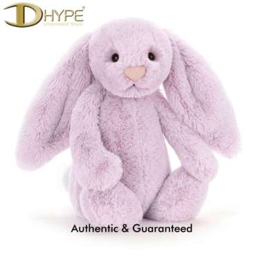 JELLYCAT MEDIUM BASHFUL BUNNY DOLL 100% ORIGINAL - LAVENDER