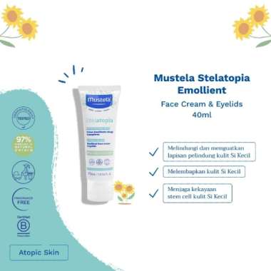 Mustela Stelatopia Emollient Face Cream 40 ml - Krim Wajah Bayi Kulit Atopik