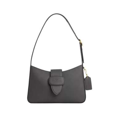 [12.12 Dealcember] Coach Eliza Shoulder Bag with Zipper Closure Smooth Leather Charcoal Grey