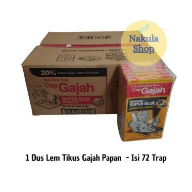 Grosir 1 Dus Lem Tikus Papan Cap Gajah / Perangkap Tikus ( 72 Trap )