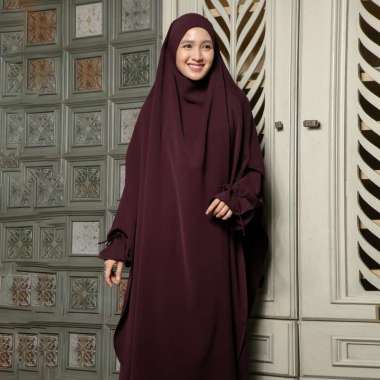 Lozy Hijab - Alina French Khimar Lozy X Cut Syifa (Jilbab Syari Khimar Cadar Haji dan Umrah Anti UV)