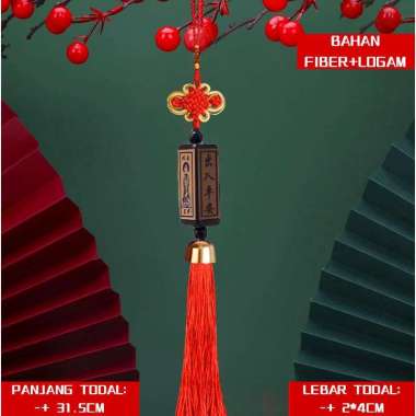 Gantungan Tassel Feng shui Fuk Hoki Untuk Spion Mobil Hulu Tembaga Koin Lima Kaisar Dekorasi Hiasan