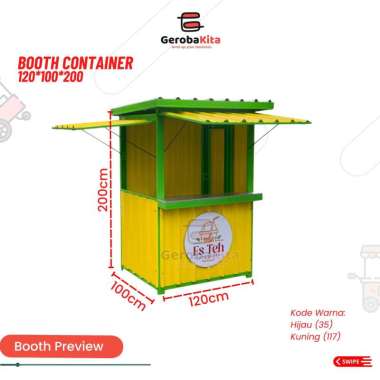 Booth Container 120x100x200 Custom Lantai