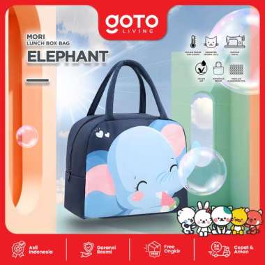 Goto Mori Tas Bekal Kotak Makan Lucu Anak Sekolah Lunch Bag Premium ELEPHANT